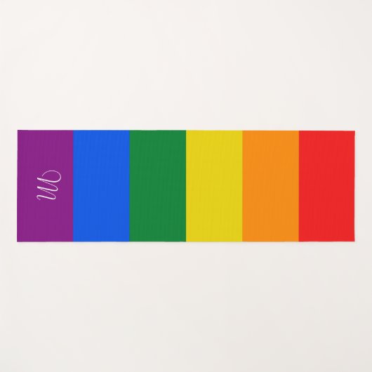 Rainbow-Fahne Streifen Badetuch Set Yogamatte (Vorderseite (Horizontal))