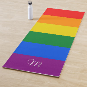 Rainbow-Fahne Streifen Badetuch Set Yogamatte