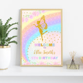 Rainbow Fairy Birthday Begrüßungszeichen Poster