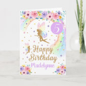 Rainbow Fairy Birthday Card Karte (Vorderseite)
