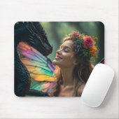 Rainbow Fairy Black Dragon Design Mousepad (Mit Mouse)