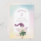 Rainbow Fairy Boho Arch Birthday Party Girl Einladung (Vorne/Hinten)