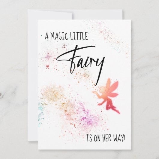 *~* Rainbow Fairy Dust Baby Shower Einladung (Vorderseite)