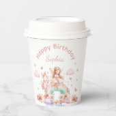 Rainbow Fairy Girl Magic Teapot Geburtstag Pappbecher (Vorderseite)