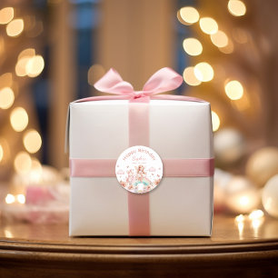 Rainbow Fairy Girl Magic Teapot Geburtstag Runder Aufkleber