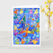 Rainbow Fairy Happy Vierte Geburtstag Karte (Gelbe Blume)