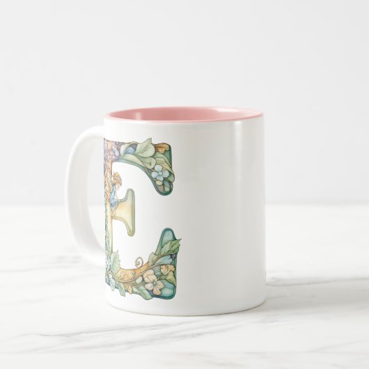 Rainbow Fairy Initial 'E' Zweifarbige Tasse (Vorderseite Links)
