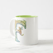 Rainbow Fairy Initial 'F' Zweifarbige Tasse (Vorderseite Links)