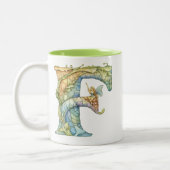 Rainbow Fairy Initial 'F' Zweifarbige Tasse (Links)