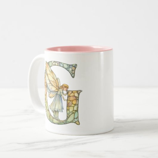Rainbow Fairy Initial "G" Zweifarbige Tasse (Vorderseite Links)