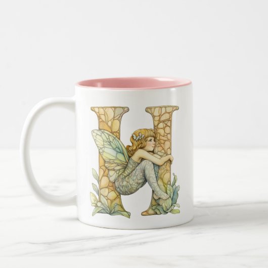 Rainbow Fairy Initial 'H' Zweifarbige Tasse (Links)