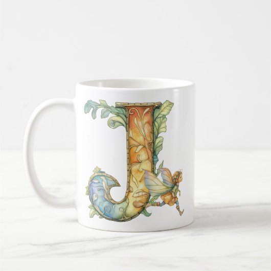 Rainbow Fairy Initial 'J' Kaffeetasse (Links)
