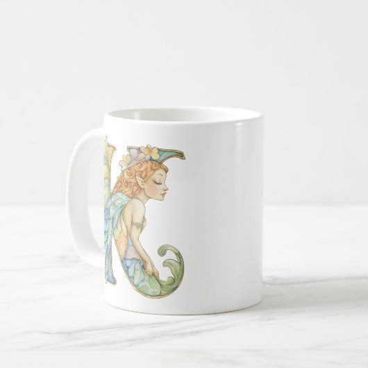 Rainbow Fairy Initial 'K' Kaffeetasse (Vorderseite Links)