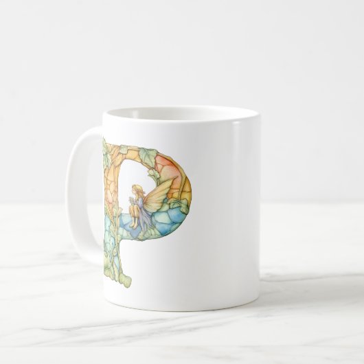 Rainbow Fairy Initial 'P' Kaffeetasse (Vorderseite Links)