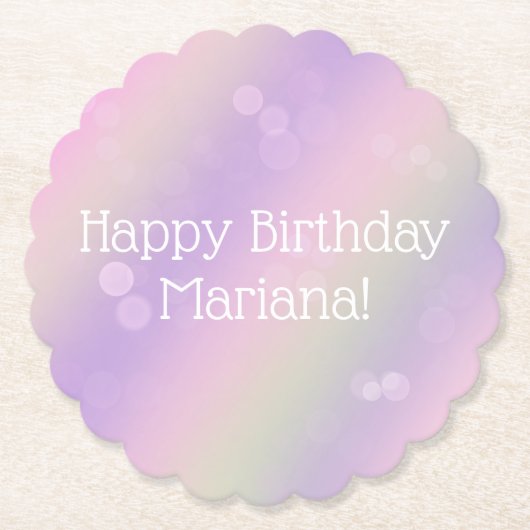 Rainbow Fairy Lights Girl Geburtstagsparty Untersetzer (Vorderseite)