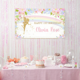 Rainbow Fairy Pink Blue Floral Geburtstag Hintergr Banner