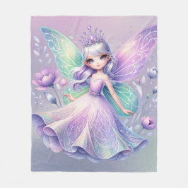 Rainbow Fairy Princess mit Peony Floral Girl's Fleecedecke