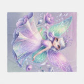 Rainbow Fairy Princess mit Peony Floral Girl's Fleecedecke (Vorderseite (Horizontal))