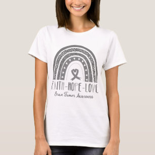 Rainbow Faith Hope Liebe Hirntumorbewusstsein T-Shirt