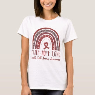 Rainbow Faith Hope Liebe SickCell Anämie T-Shirt