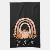 Rainbow Fall Pumpkins Küche |Herbst-Erntedank Geschirrtuch (Vertikal)