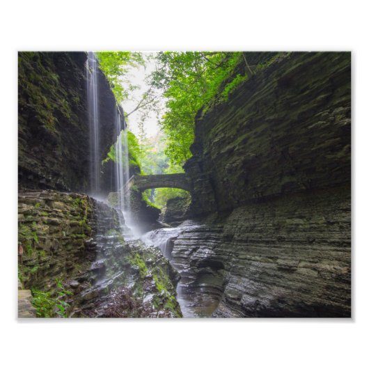 Rainbow Falls & cascade, Watkins Glen, New York Fotodruck (Vorne)