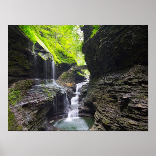 Rainbow Falls & cascade, Watkins Glen, New York Poster (Vorne)
