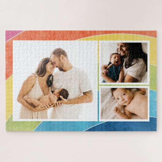 Rainbow Family Foto Collage Puzzle (Horizontal)