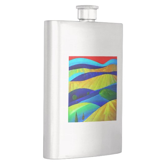 Rainbow Fantasy Hills Landschaft Flachmann (Rechts)