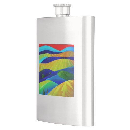 Rainbow Fantasy Hills Landschaft Flachmann (Links)