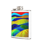 Rainbow Fantasy Hills Landschaft Flachmann (Links)