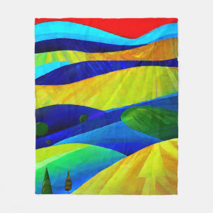 Rainbow Fantasy Hills Landschaft Fleecedecke