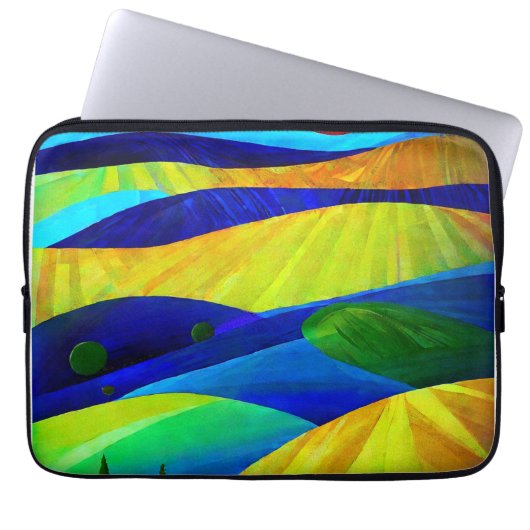 Rainbow Fantasy Hills Landschaft Laptopschutzhülle (Vorderseite)