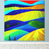 Rainbow Fantasy Hills Landschaft Leinwanddruck (Insitu (Holzboden))