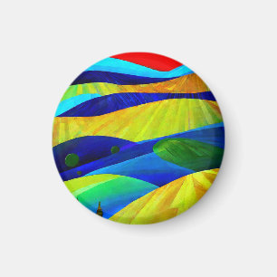 Rainbow Fantasy Hills Landschaft Magnet