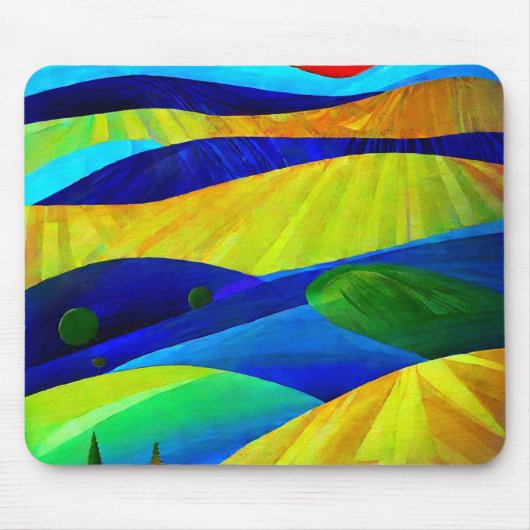 Rainbow Fantasy Hills Landschaft Mousepad (Vorne)