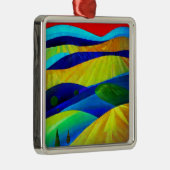 Rainbow Fantasy Hills Landschaft Ornament Aus Metall (Rechts)