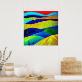 Rainbow Fantasy Hills Landschaft Poster (Küche)