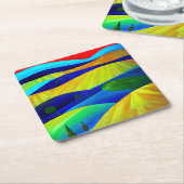 Rainbow Fantasy Hills Landschaft Rechteckiger Pappuntersetzer (angewinkelt)