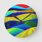 Rainbow Fantasy Hills Landschaft Runde Wanduhr (Vorderseite)