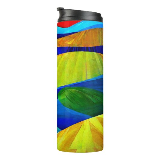 Rainbow Fantasy Hills Landschaft Thermosbecher (Nach rechts gedreht)