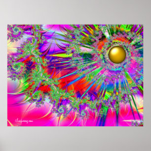 Rainbow Fantasy Sun Print Poster