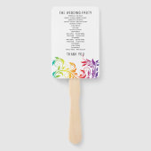 Rainbow-Farb-Blätter lesbische Programmhandfa Fächer (Rückseite)