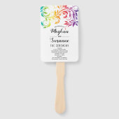 Rainbow-Farb-Blätter lesbische Programmhandfa Fächer (Vorderseite)