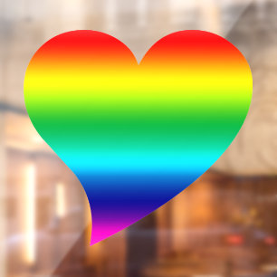 Rainbow Farb Gay Pride Großes Lgbtq Herz  Fensteraufkleber