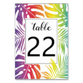 Rainbow Farb Muster Homosexuelle Hochzeit Tischnummer (Vorderseite)