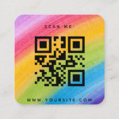 Rainbow-Farb-QR-Code-Hochzeit RSVP Begleitkarte (Rückseite)