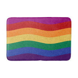 Rainbow-Farb-Wavy-Linien Badematte