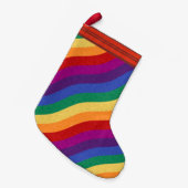 Rainbow-Farb-Wavy-Linien Kleiner Weihnachtsstrumpf (Vorderansicht (hängend))