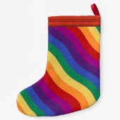 Rainbow-Farb-Wavy-Linien Kleiner Weihnachtsstrumpf (Rückseite)